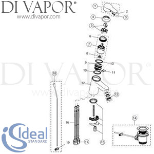 Ideal Standard Halo Bidet Mixer Tap Spare Parts - IDL DV 230